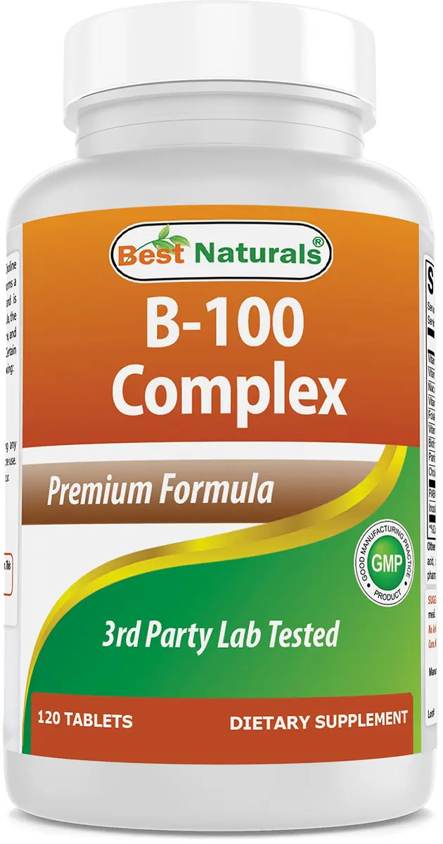 Best Naturals B-100 Complex Vitamin Tablets 120 Count | Supports Cellular Energy Production - main product image