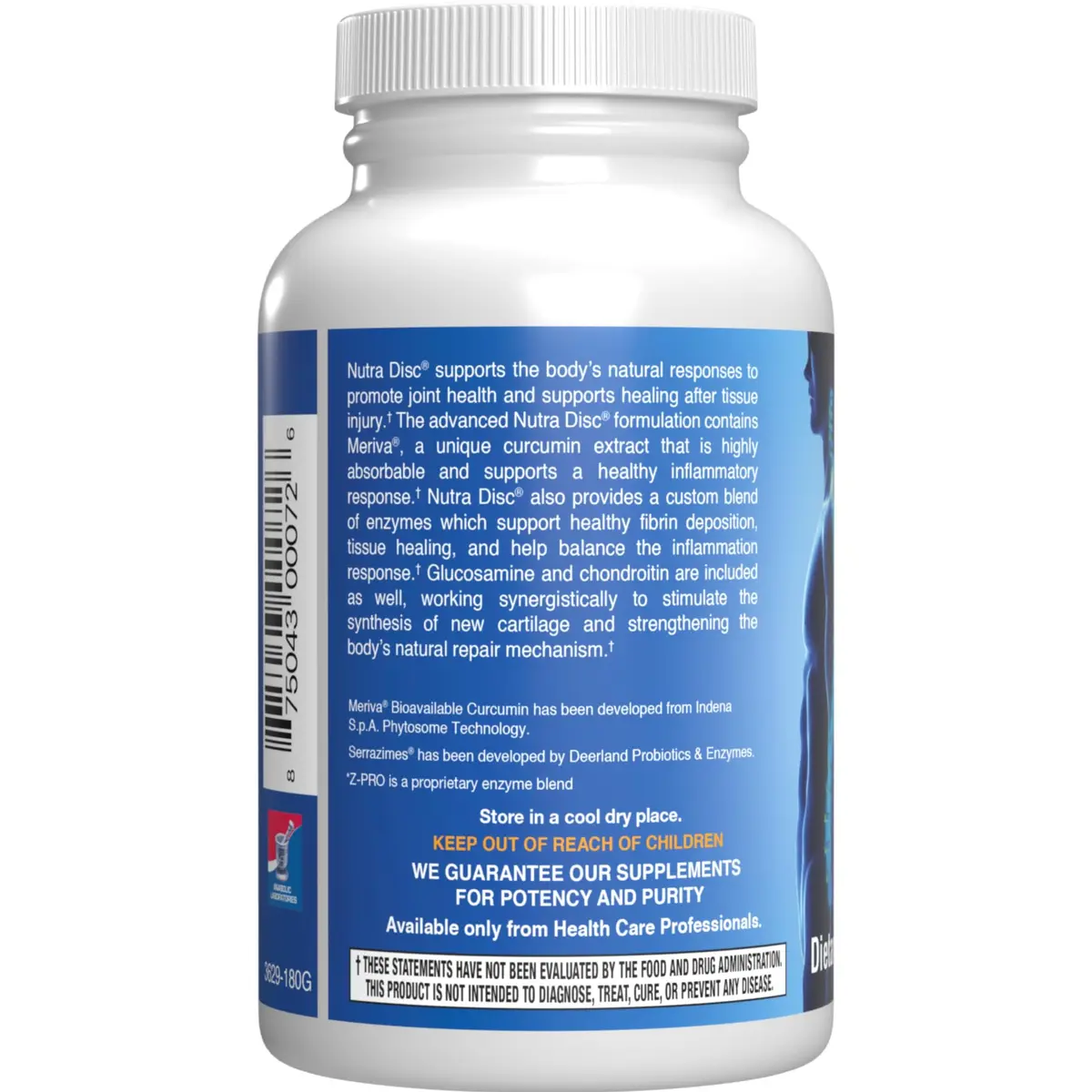 Anabolic Laboratories Nutra Disc & Joint Support Capsule 180 Count | Restorative Cartilage & Ligament Supplement - view 3