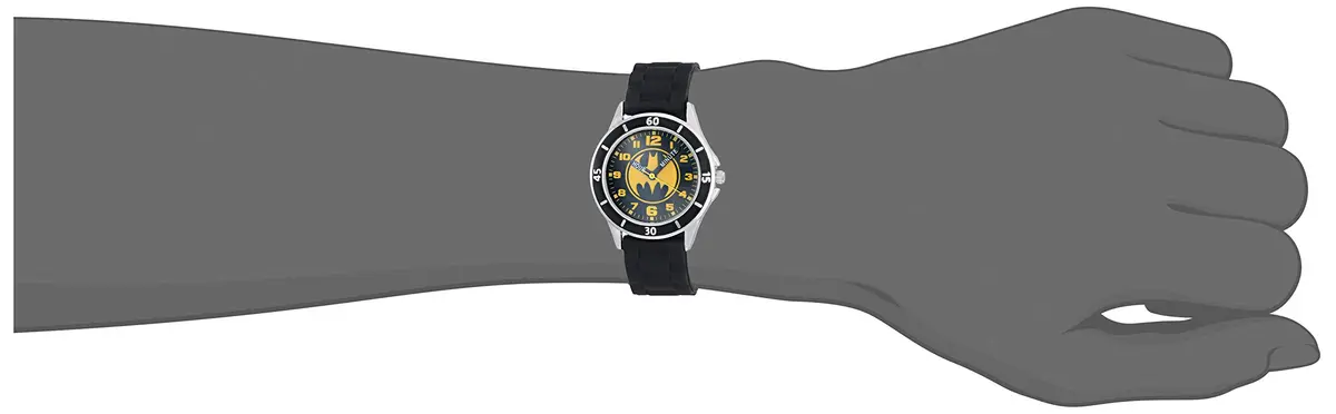 Accutime Boys' Analog Quartz Watch with Rubber Strap, Black & Yellow | Learn Time & Gift Ready - view 4
