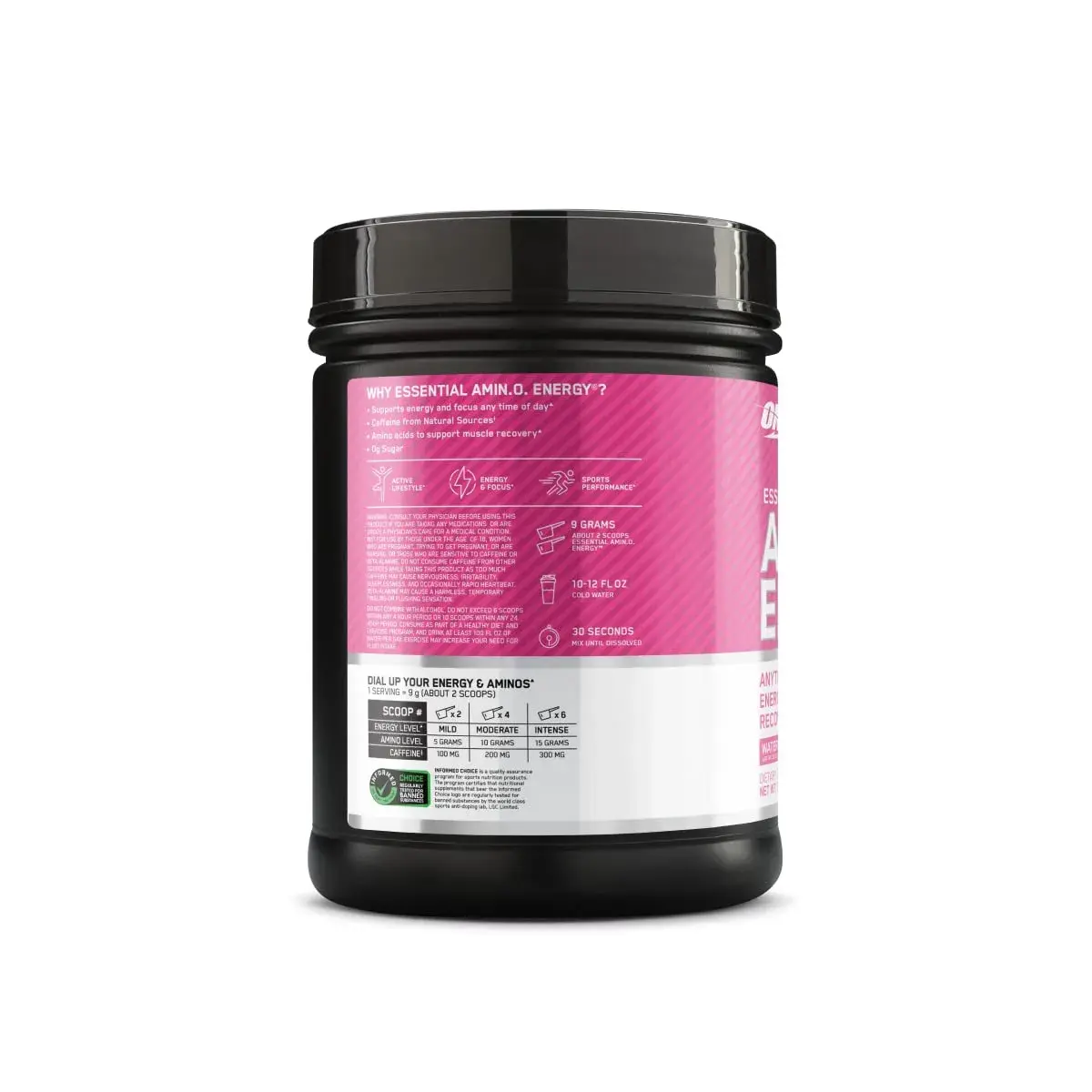 Optimum Nutrition Amino Energy Pre Workout Watermelon 20.6 oz (584 g) | Keto Friendly Energy & Focus - view 8