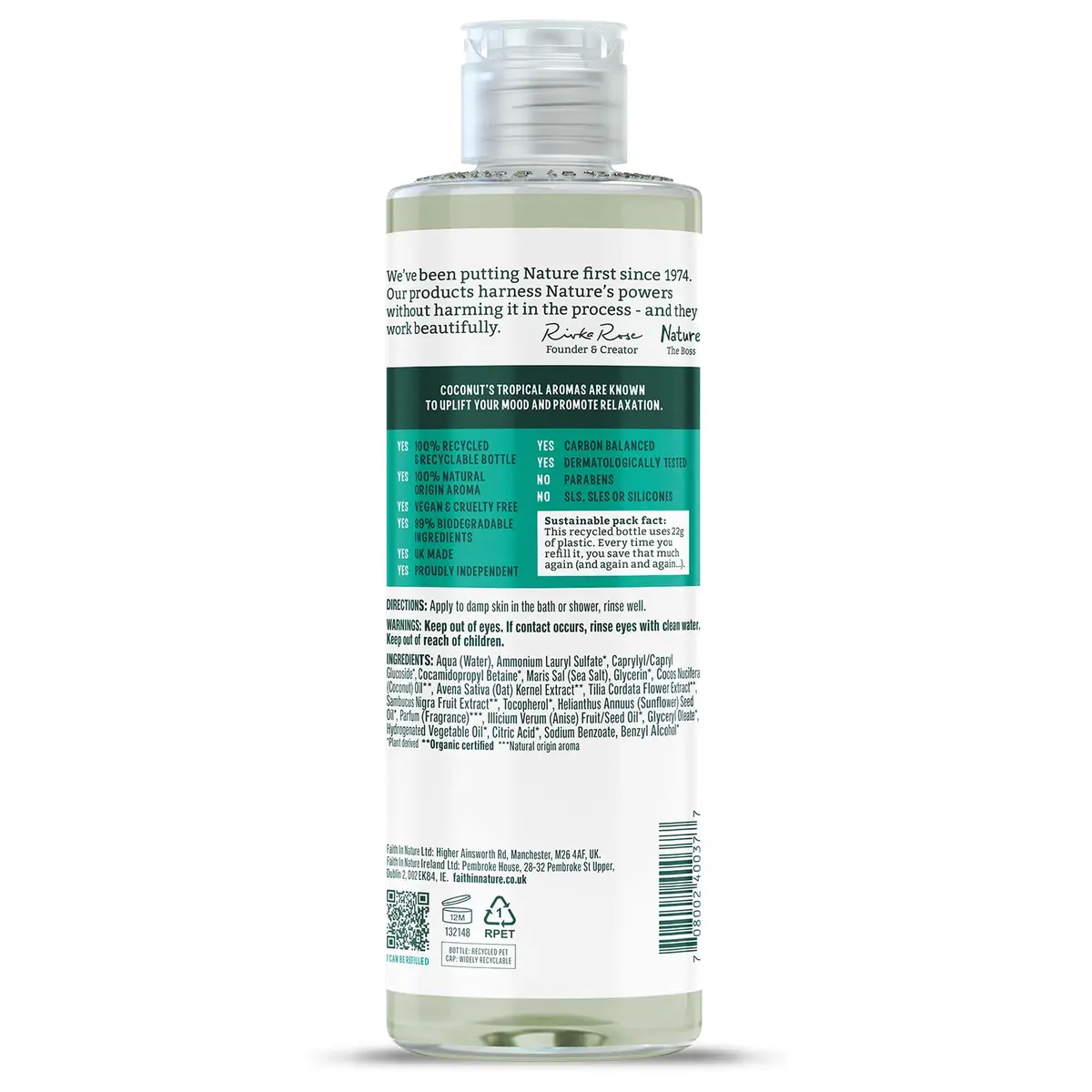 FAITH IN NATURE Natural Coconut Body Wash 13.5 fl oz | Vegan Hydrating Body Cleanser - view 2