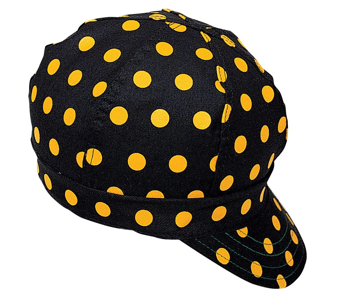 Mutual Industries Kromer Yellow/Black Dot Style Welder Cap Cotton 5" x 6" | Deep Crown Cover Ear & Neck - main product image