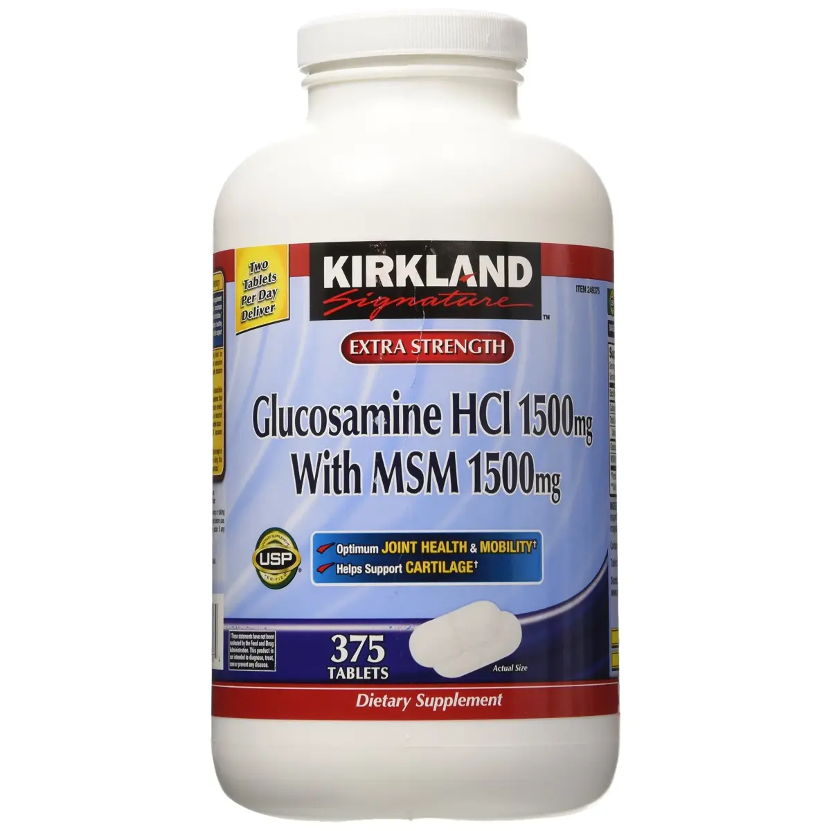 Kirkland Signature Glucosamine with MSM Tablets 1500mg (750 Count, 2 Pack) - main product image