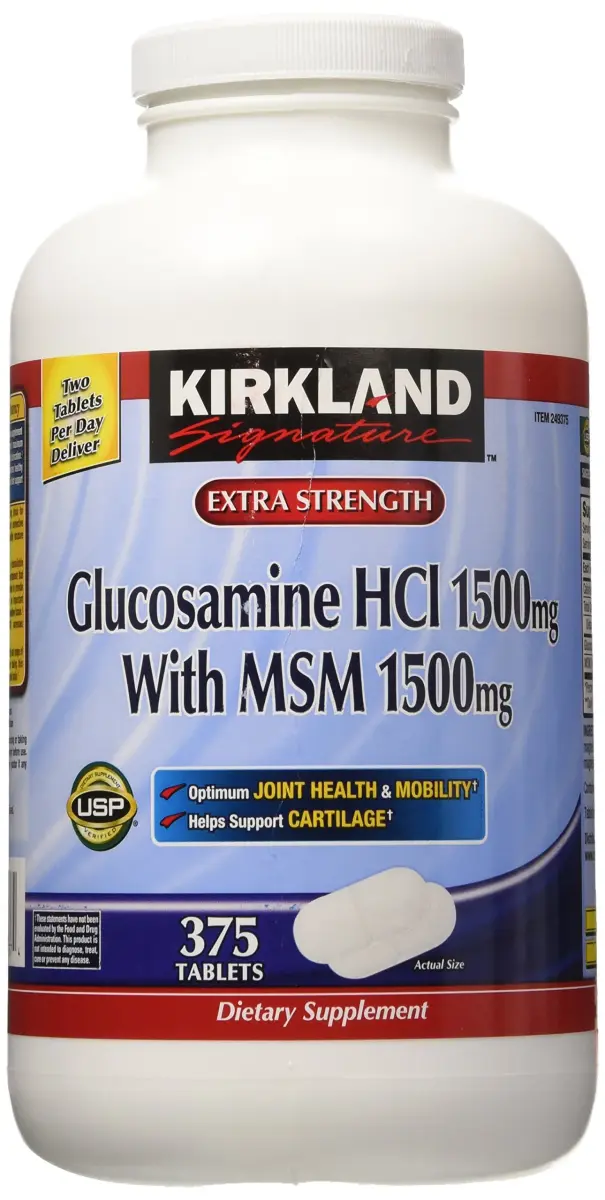 Kirkland Signature Glucosamine with MSM Tablets 1500mg (750 Count, 2 Pack) - main product image
