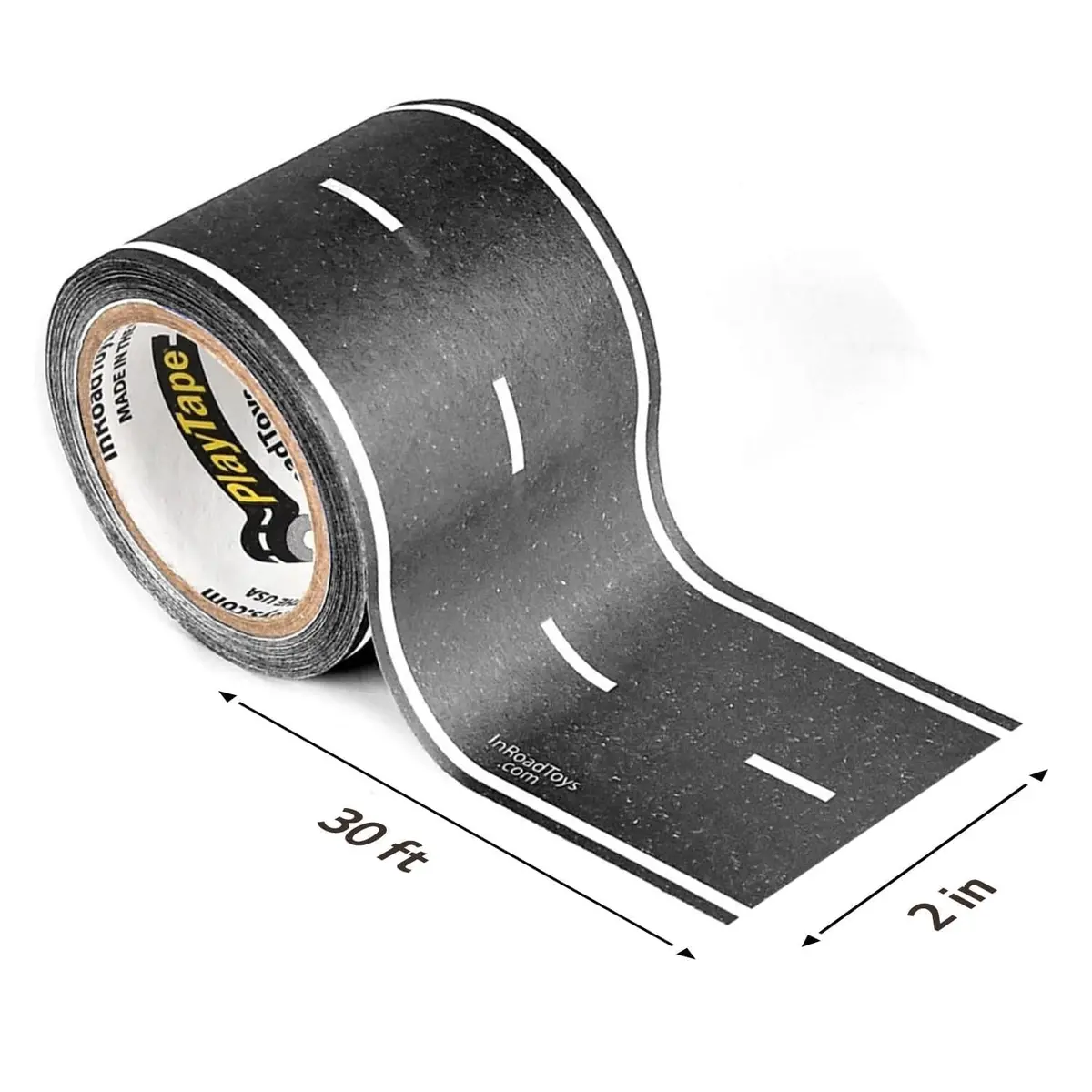 PlayTape Road Tape for Toy Cars 30 ft Asphalt Road | Reusable, No Residue, 2 inch Wide - view 2