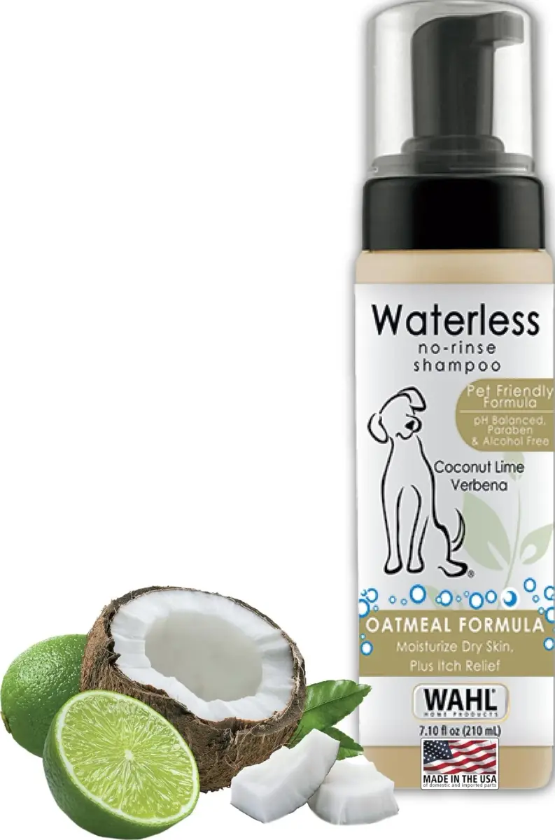 Wahl Waterless No Rinse Shampoo for Animals Coconut Lime Verbena 210ml (7.1 Fl Oz) | Gentle Cleaning for Dogs, Cats & Horses - main product image