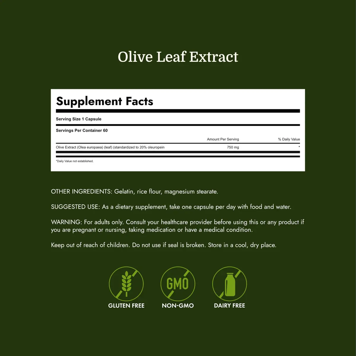 Swanson Olive Leaf Extract Heart Health 60 Capsules | Supports Immunity & Cardiovascular Wellness - view 4