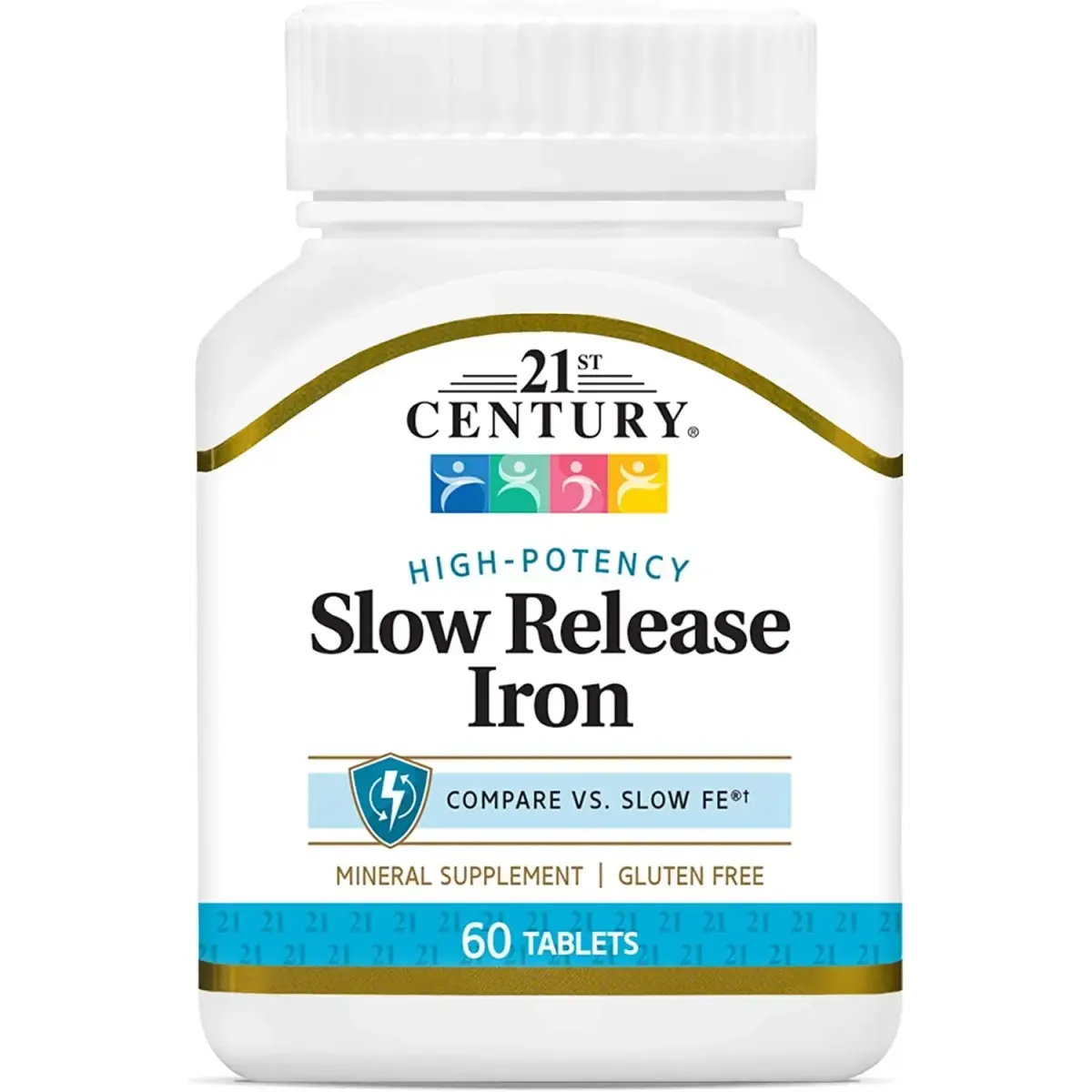 21st Century Slow Release Iron Tablets 120 Count (2x60) | Gluten-Free Mineral Supplement - main product image