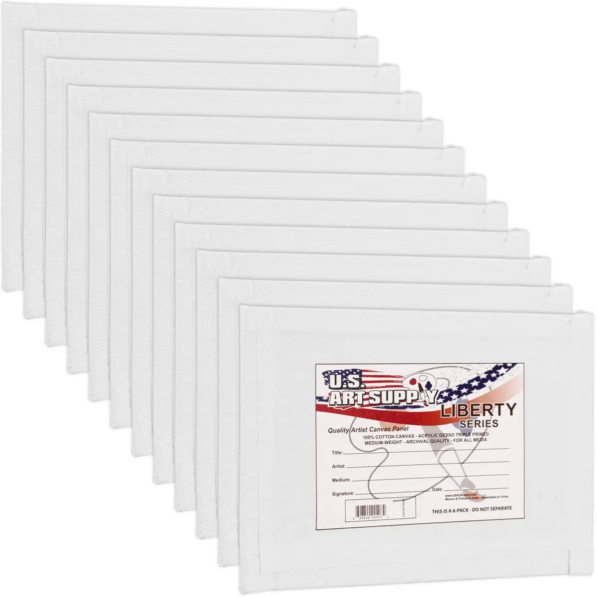 U.S. Art Supply 5 x 7 Inch Art Canvas Board Panels 12 Pack - 8 Ounce Heavyweight Cotton - main product image