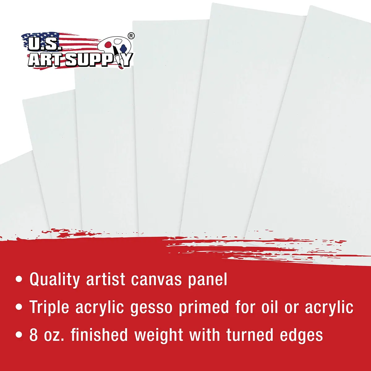 U.S. Art Supply 5 x 7 Inch Art Canvas Board Panels 12 Pack - 8 Ounce Heavyweight Cotton - view 4