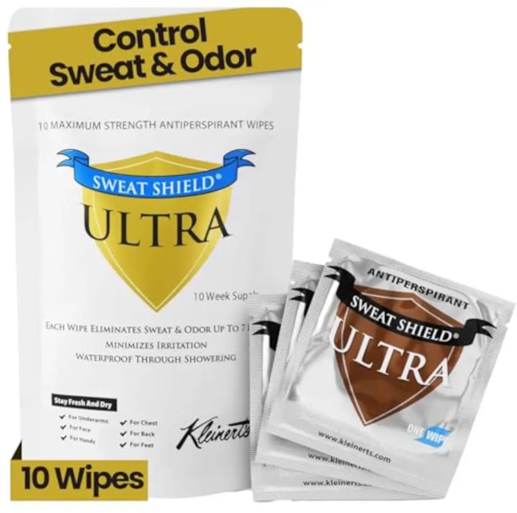 Kleinert's Antiperspirant Wipes for Men & Women, 10 Count | Sweat & Odor Control - main product image