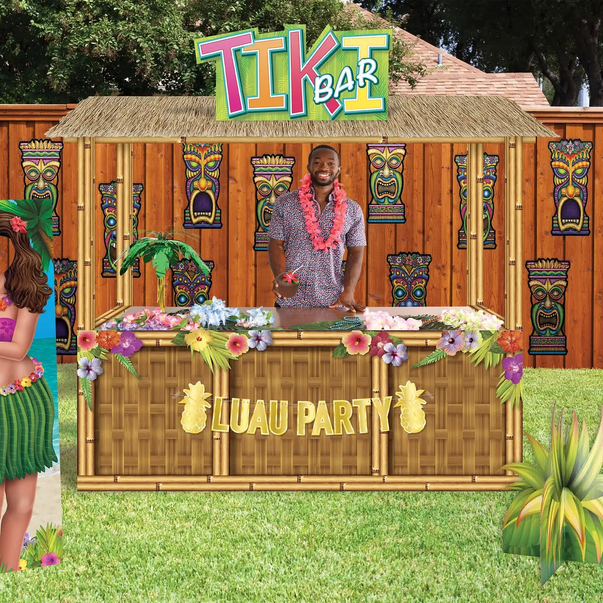 Beistle 24-Pack Tiki Cutouts, 22-Inch | Colorful Party Decor for Luau & Festive Events - view 5