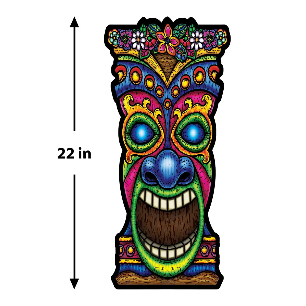 Beistle 24-Pack Tiki Cutouts, 22-Inch | Colorful Party Decor for Luau & Festive Events - view 2