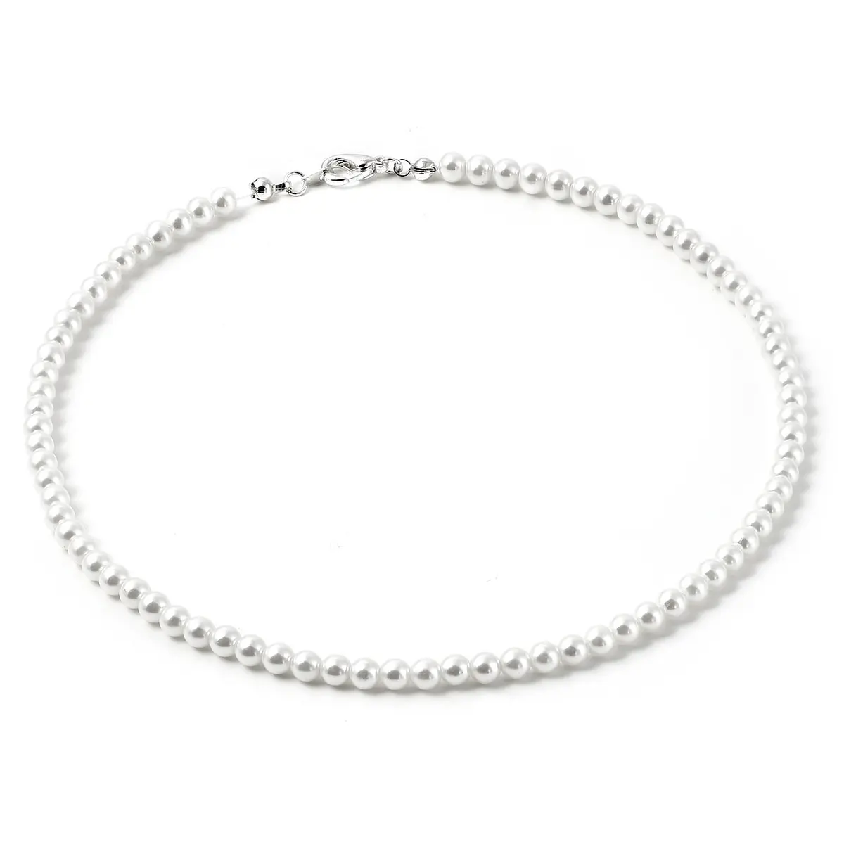 Topwholesalejewel White Pearl Necklace 14" | Hypoallergenic Wedding Accessory - main product image