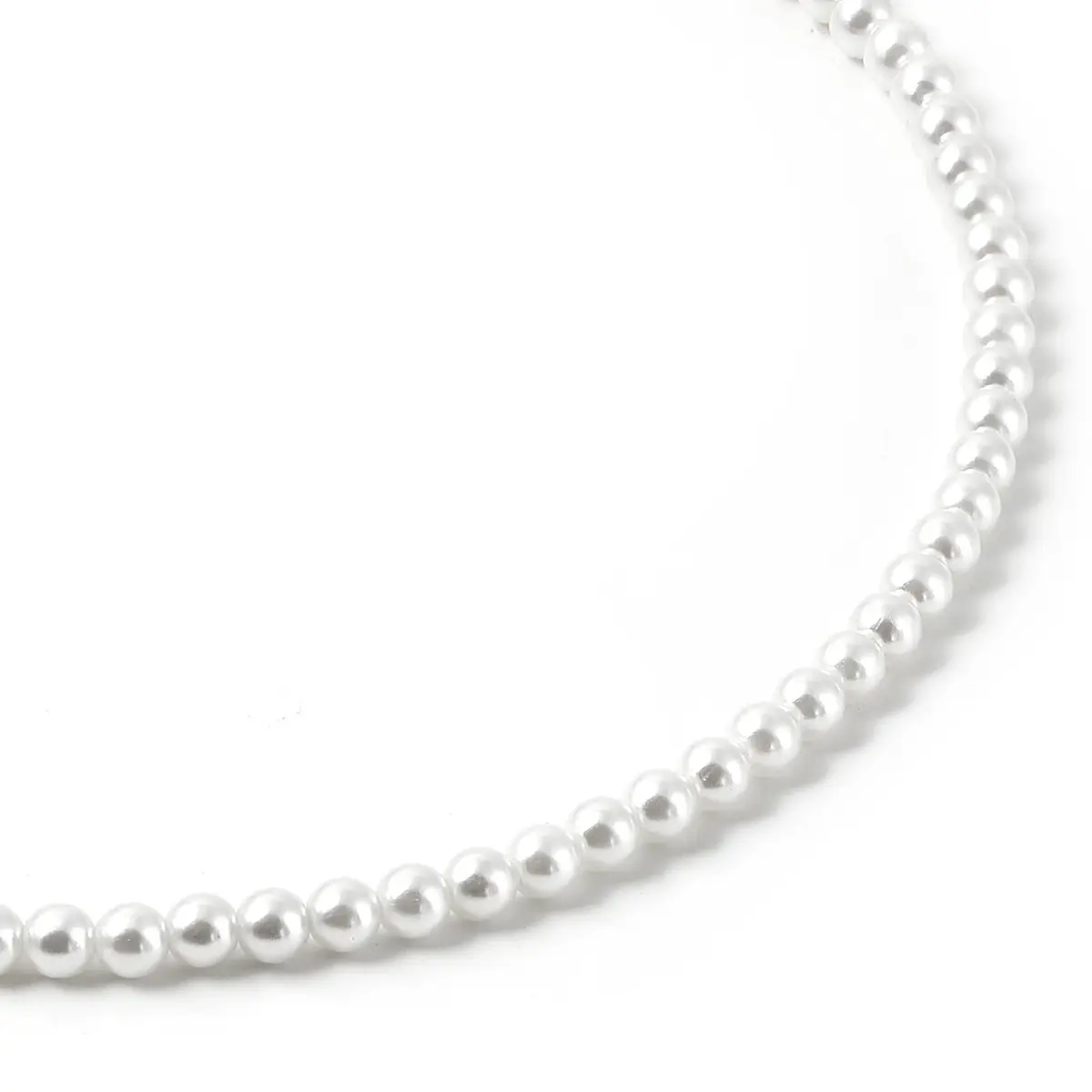 Topwholesalejewel White Pearl Necklace 14" | Hypoallergenic Wedding Accessory - view 2