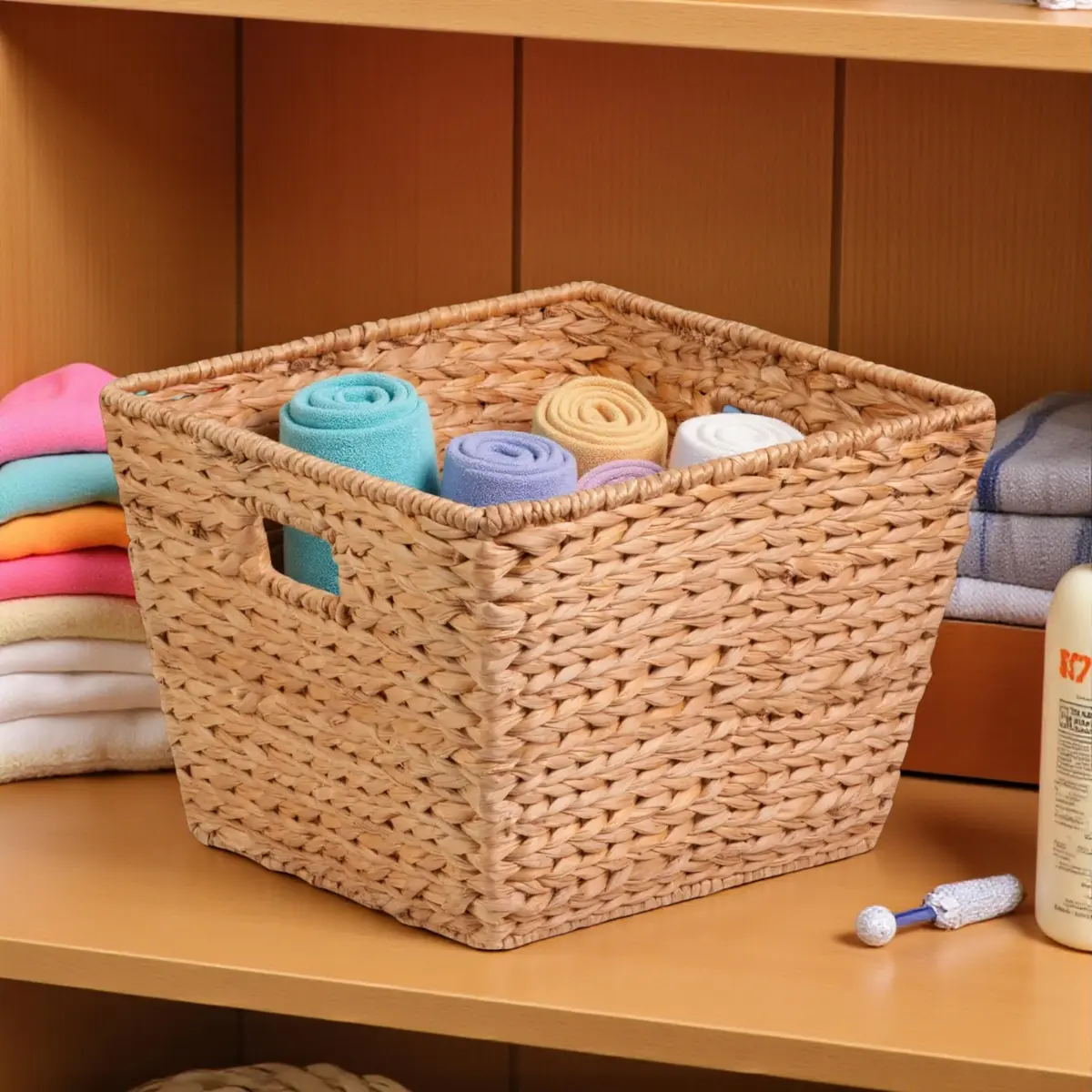 Honey-Can-Do Woven Water Hyacinth Wicker Storage Baskets, Nesting Set of 3 | Elegant & Durable Home Organizer - view 2
