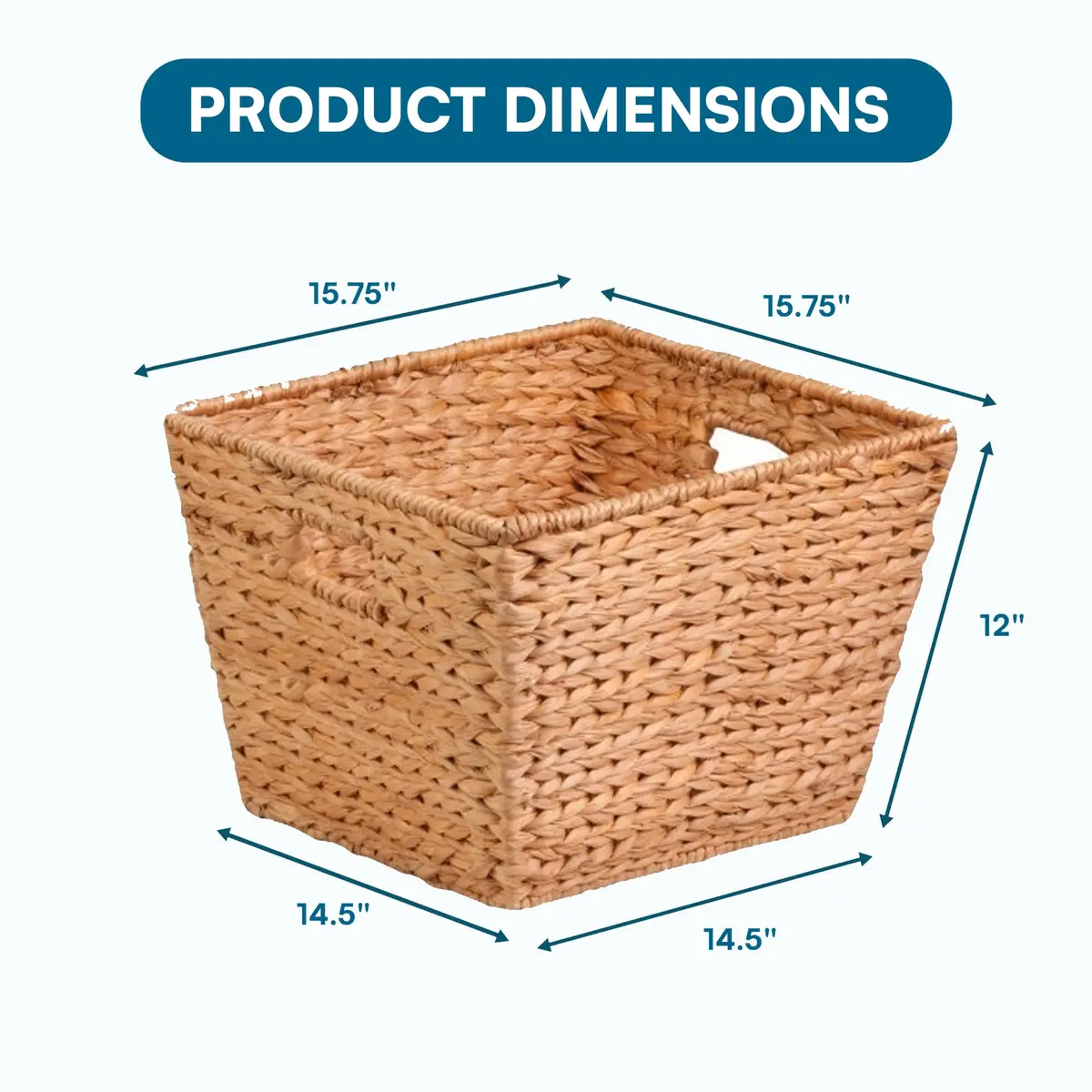 Honey-Can-Do Woven Water Hyacinth Wicker Storage Baskets, Nesting Set of 3 | Elegant & Durable Home Organizer - view 3