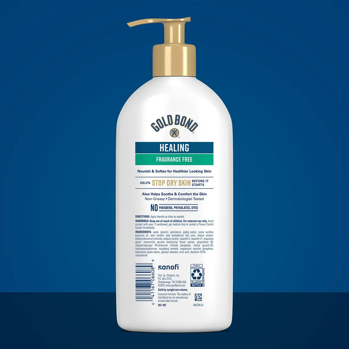 Gold Bond Fragrance Free Healing Hydrating Lotion 14 oz. | 24-Hour Moisture with Aloe, Vitamins & Antioxidants - view 3