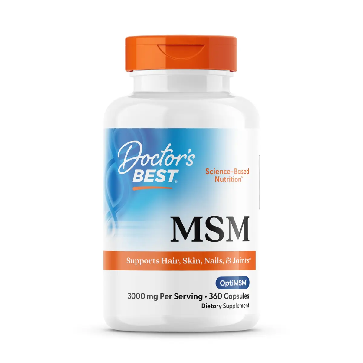 Doctor's Best MSM Supplement Capsules 3000 mg 360 Count | Supports Hair, Skin, Nails, Joint Health & Mobility - main product image