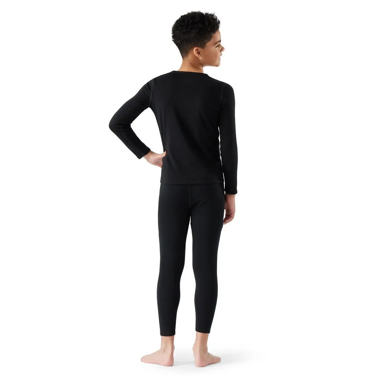 Smartwool Merino 250 Baselayer Crew Top - Kids' Black, S | Cold Weather Base Layer with Merino Wool (70-120 chars) - view 4