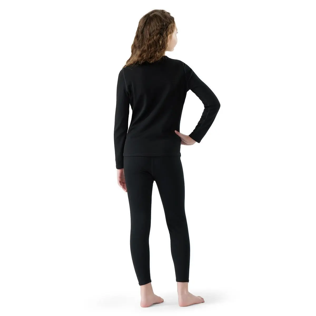 Smartwool Merino 250 Baselayer Crew Top - Kids' Black, S | Cold Weather Base Layer with Merino Wool (70-120 chars) - view 2