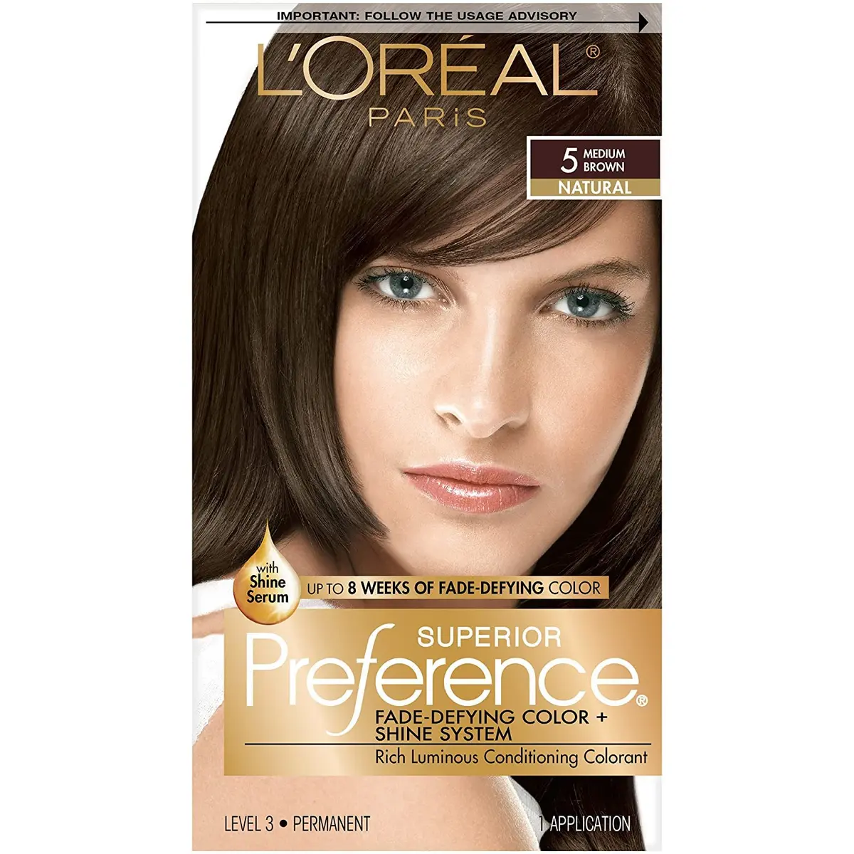 L'Oreal Superior Preference - 5 Medium Brown (Natural) 4 Pack | Fade-Resistant, Silky Finish - main product image
