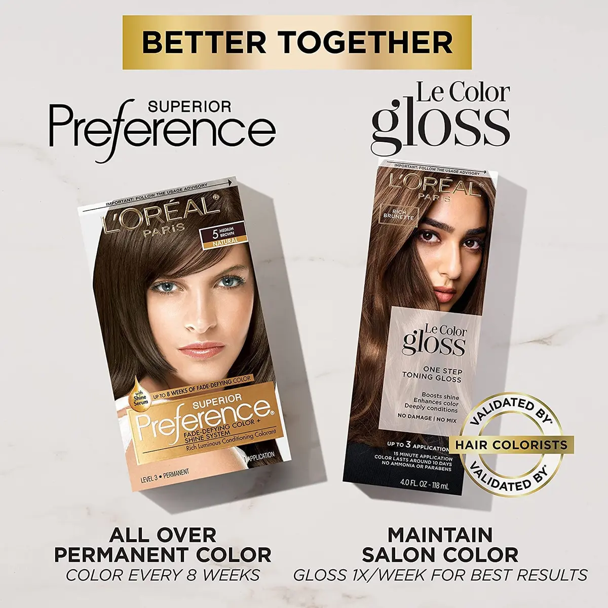 L'Oreal Superior Preference - 5 Medium Brown (Natural) 4 Pack | Fade-Resistant, Silky Finish - view 6