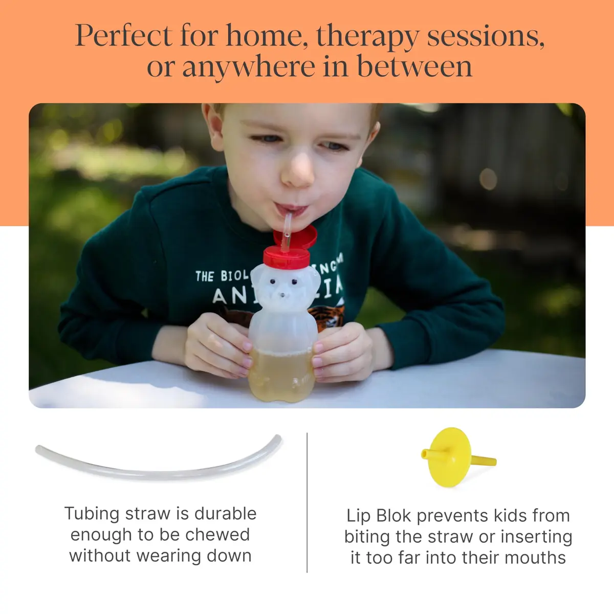 ARK Therapeutic Bear Bottle Kit 8oz | Food-Grade Honey Bear Straw Cup for Oral Motor Skills - view 6