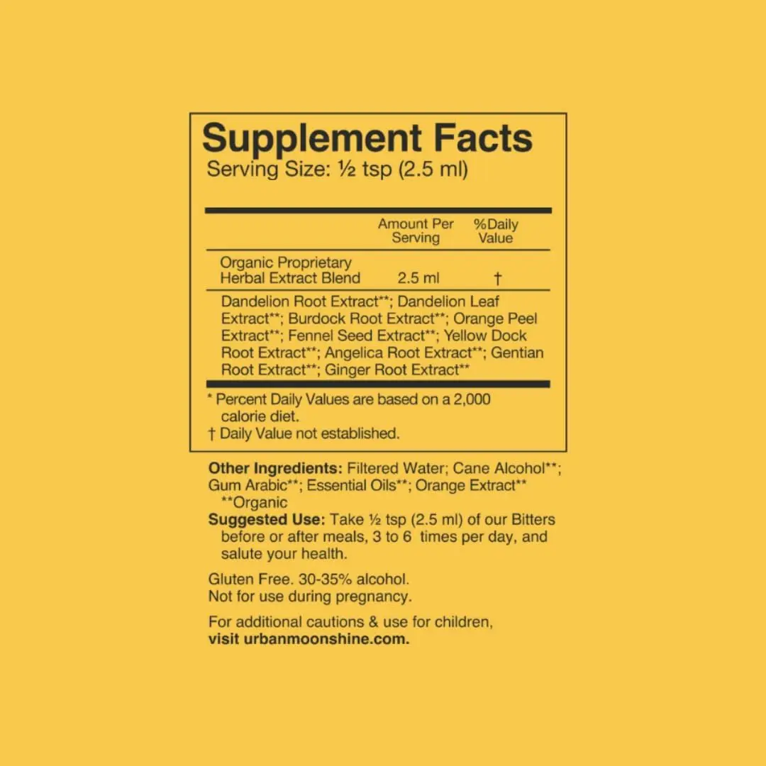 Urban Moonshine Citrus Digestive Bitters 8 Fl Oz | Organic Herbal Support for Gut Health - view 6