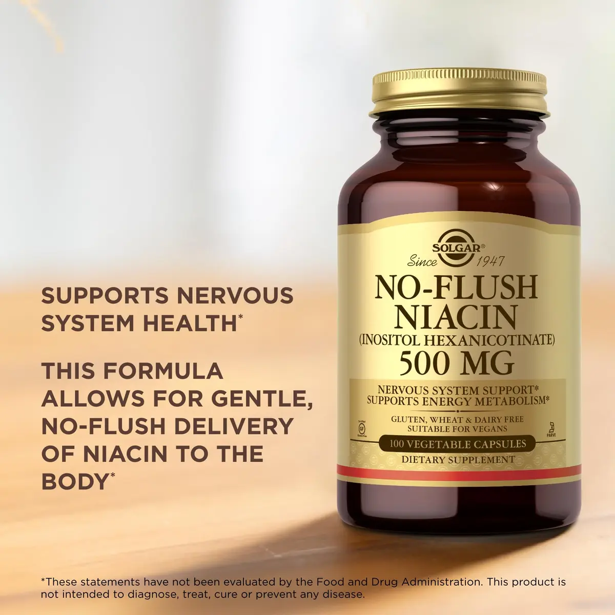 Solgar No-Flush Niacin 500mg | Supports Energy & Nervous System | Vegan, Gluten-Free - view 5