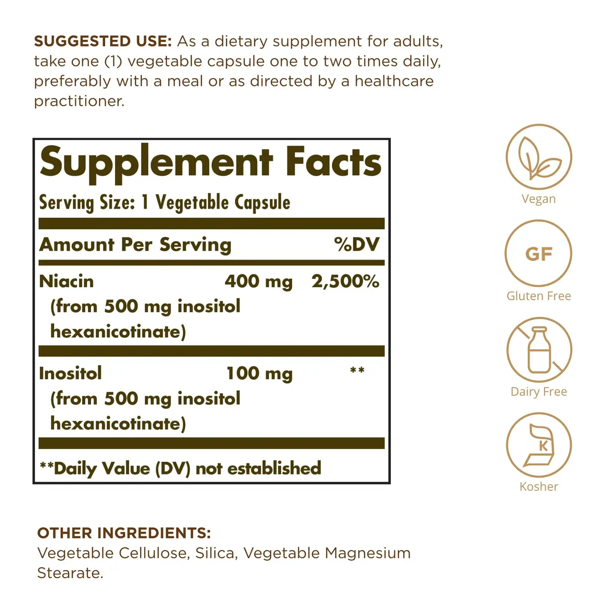 Solgar No-Flush Niacin 500mg | Supports Energy & Nervous System | Vegan, Gluten-Free - view 2