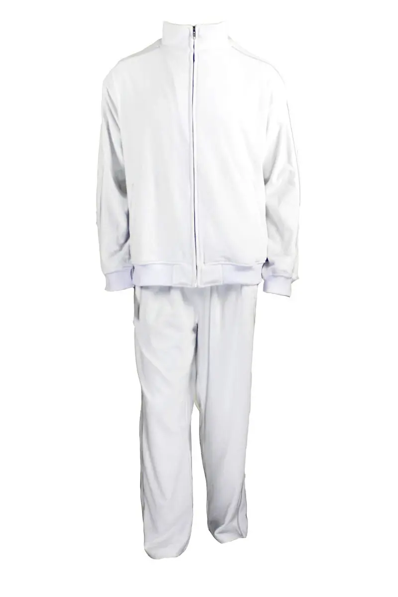 Sweatsedo White Party Mens Tracksuit Large | Velour, Cotton-Poly Blend, Regular Fit - main product image
