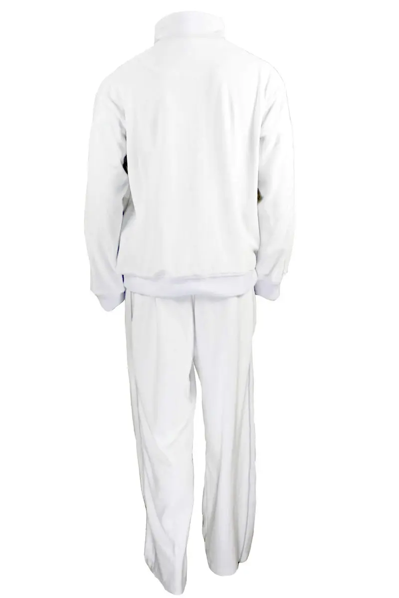 Sweatsedo White Party Mens Tracksuit Large | Velour, Cotton-Poly Blend, Regular Fit - view 2