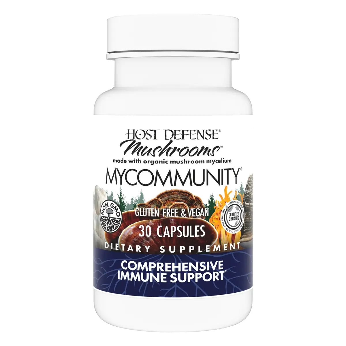 Host Defense MyCommunity Capsules, 30 Capsules | Immune Support with Organic Mushrooms - main product image