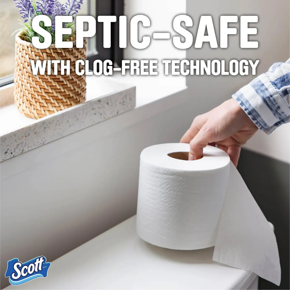 Scott 1000 Toilet Paper, 20 Regular Rolls, 1-Ply, 20,000 Sheets | Septic-Safe & Biodegradable - view 6