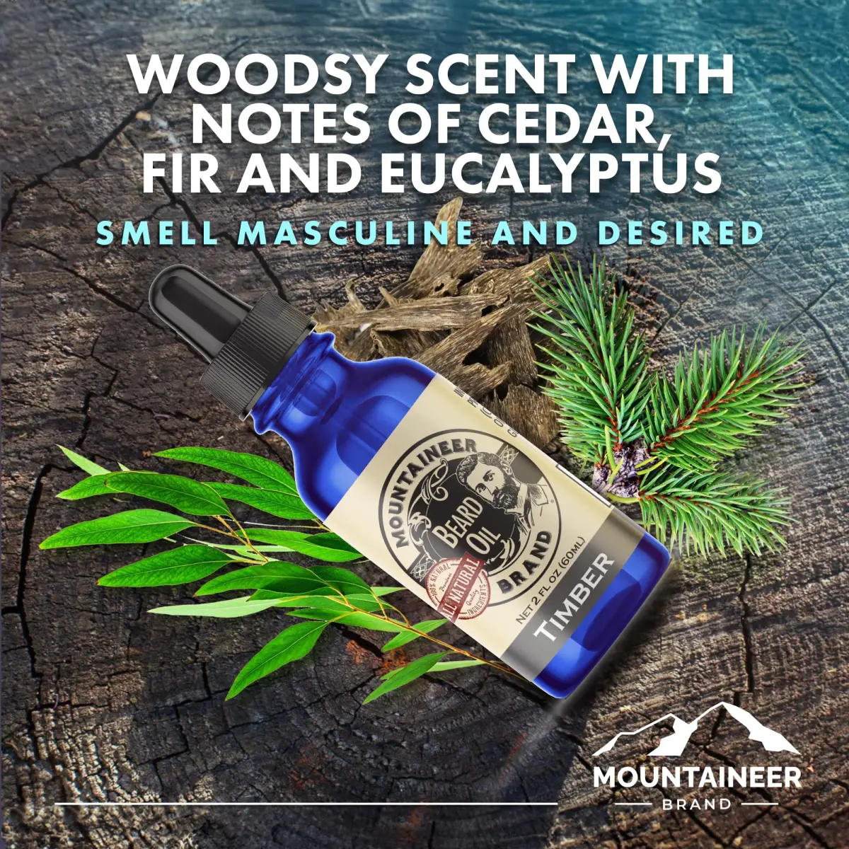 Mountaineer Brand Natural Beard Oil with Timber Scent 60ml (2 Fl Oz) | Hydrates, Moisturises, Softens & Conditions for Beard Growth - view 2