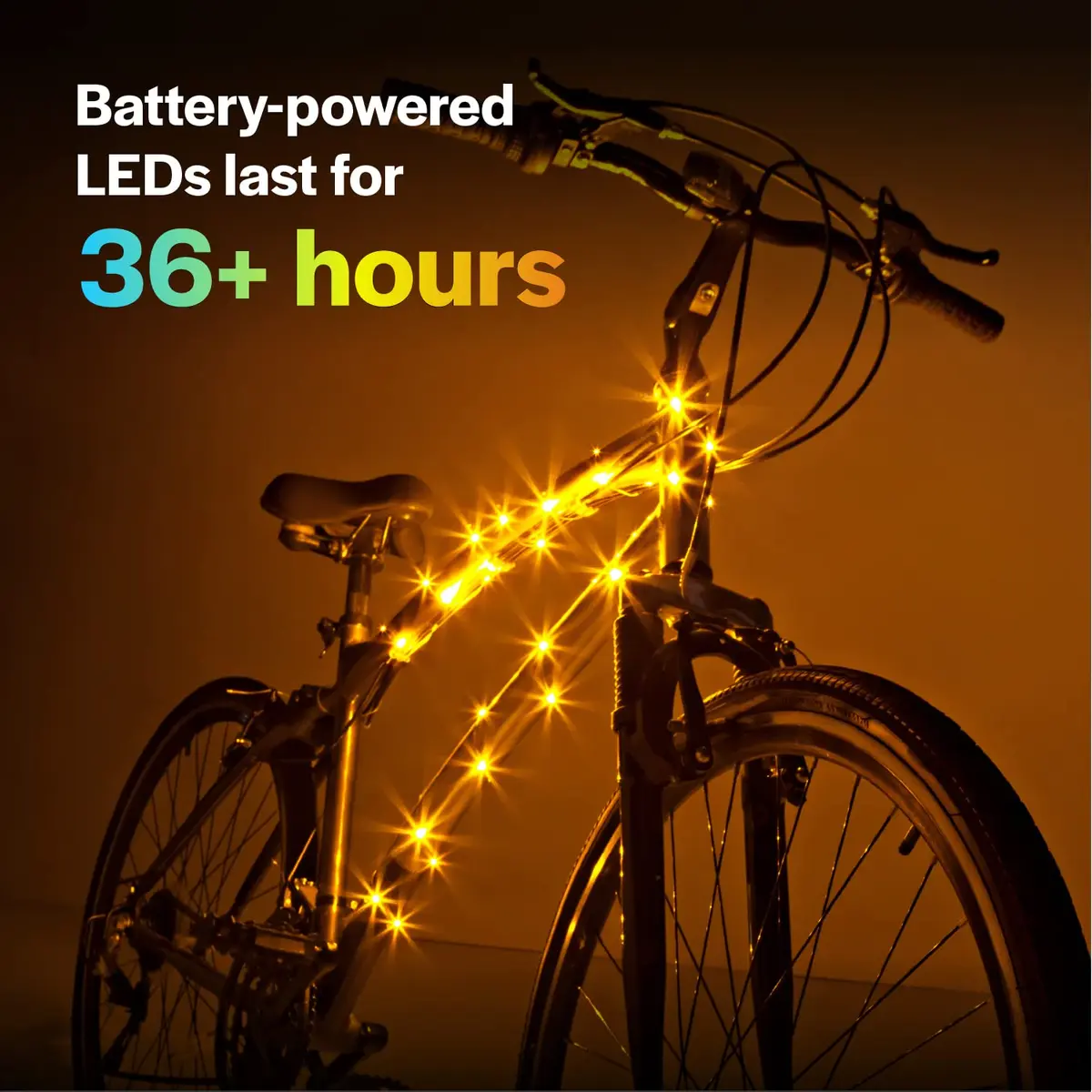 Brightz CosmicBrightz Gold LED Bike Frame Rope Light | 6.5ft Colorful Micro LED for Kids & Teens - view 5