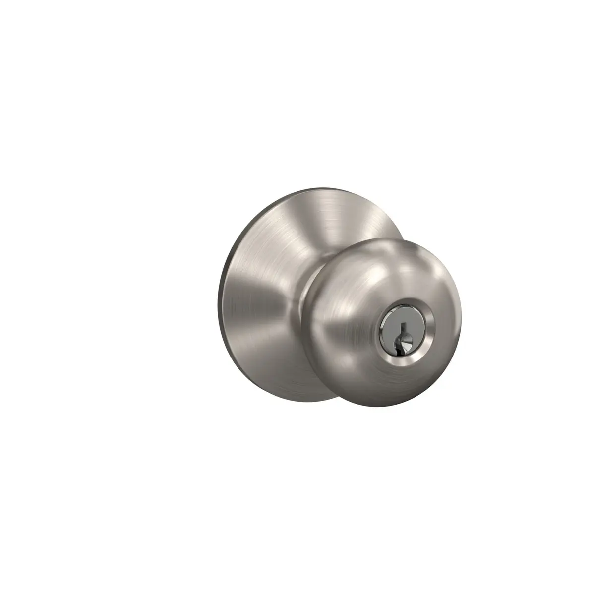 Schlage Plymouth Keyed Entry Door Knob | Classic Satin Nickel, Interior/Exterior (70-120 chars) - main product image