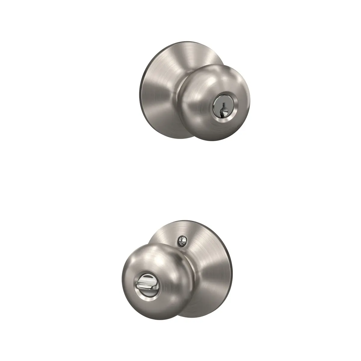 Schlage Plymouth Keyed Entry Door Knob | Classic Satin Nickel, Interior/Exterior (70-120 chars) - view 3