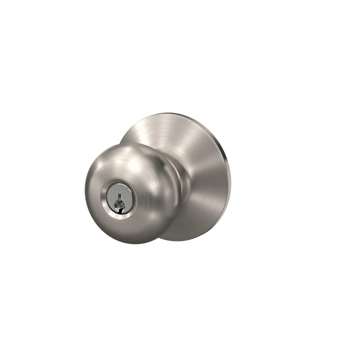 Schlage Plymouth Keyed Entry Door Knob | Classic Satin Nickel, Interior/Exterior (70-120 chars) - view 4