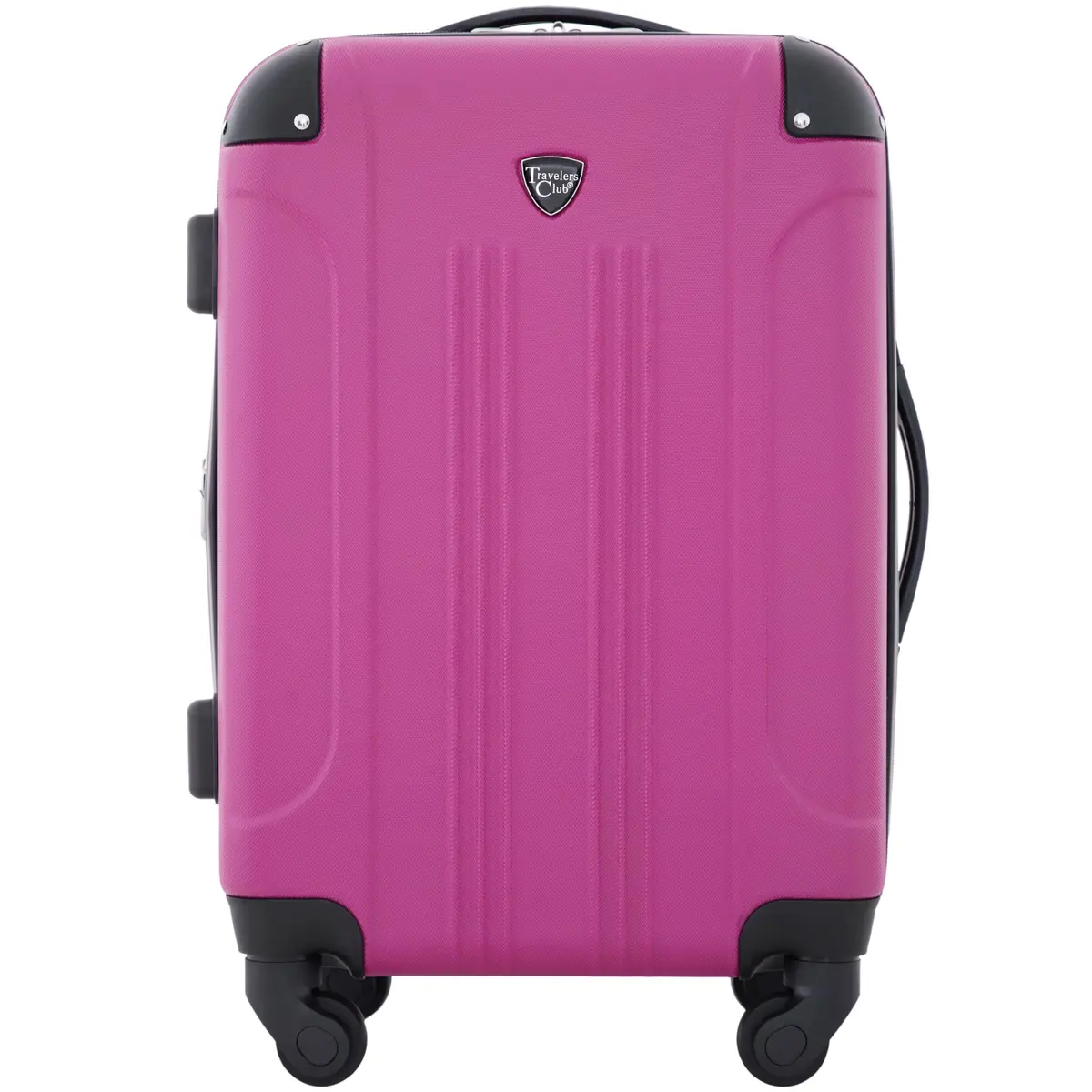 Travelers Club Chicago Hardside Expandable Spinner Luggage, Fuchsia, 22" Carry-On | Durable ABS Hard Shell with 4 Spinner Wheels - main product image