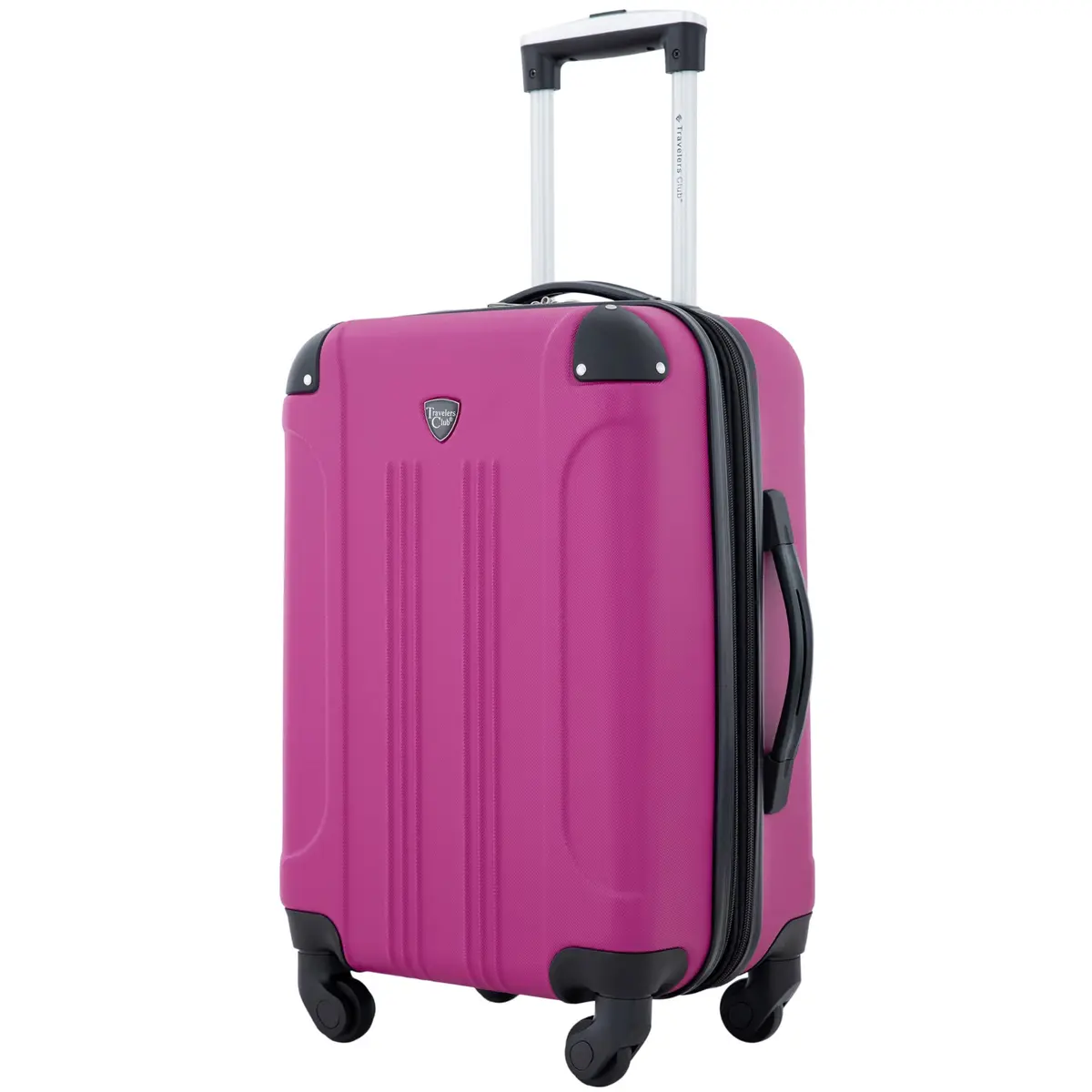 Travelers Club Chicago Hardside Expandable Spinner Luggage, Fuchsia, 22" Carry-On | Durable ABS Hard Shell with 4 Spinner Wheels - view 2