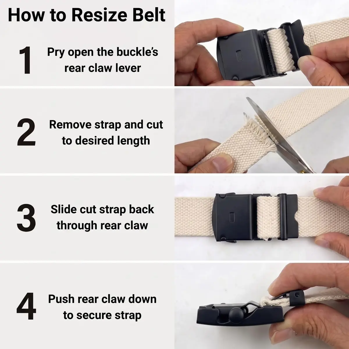 BC Belts Canvas Web Belt Military Style 56" Natural | Adjustable, Durable & Versatile - view 5