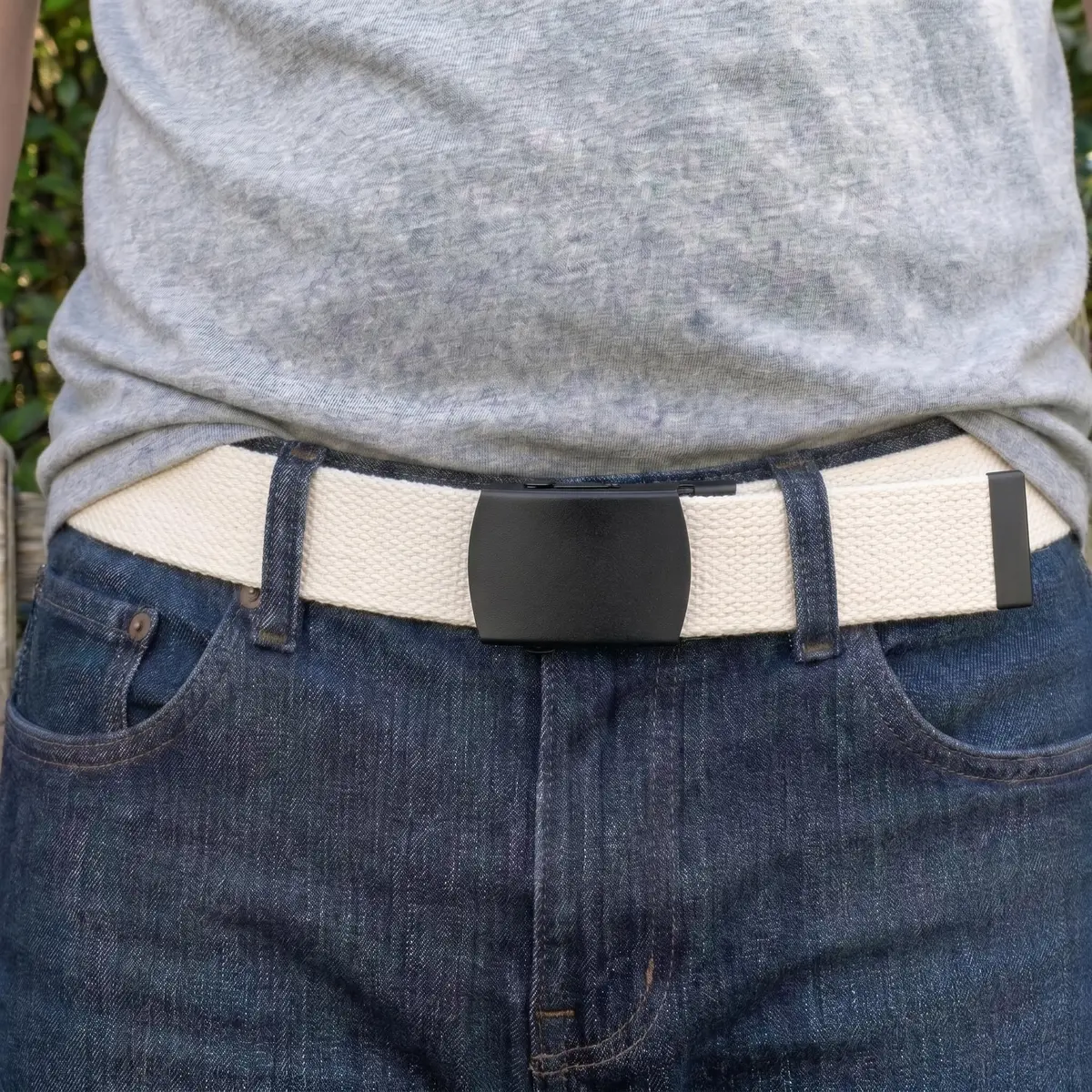 BC Belts Canvas Web Belt Military Style 56" Natural | Adjustable, Durable & Versatile - view 2
