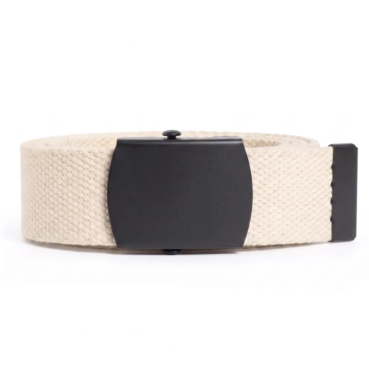 BC Belts Canvas Web Belt Military Style 56" Natural | Adjustable, Durable & Versatile - view 3