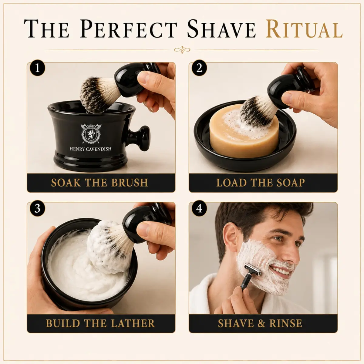 Henry Cavendish Himalaya Premium Natural Shaving Soap 4 Oz | Rich Creamy Lather & Classic Fragrance - view 5