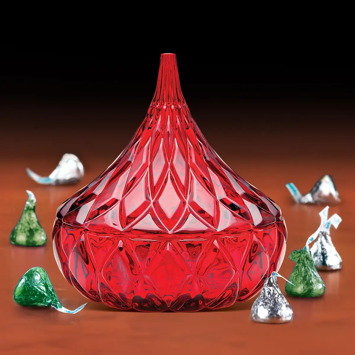 Godinger Hershey's Kiss Candy Dish Red Glass 12.7cm (5 Inch) | Authentic USA Import - view 2