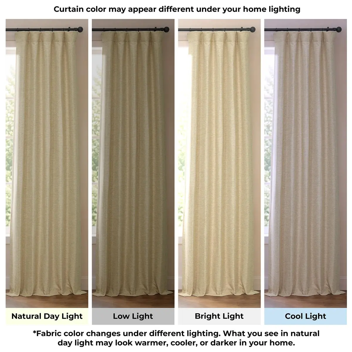 HPD Half Price Drapes Bellino Textured Faux Linen Room Darkening Curtains 50W x 96L | 75-80% Light Block | Thermal Insulation - view 4