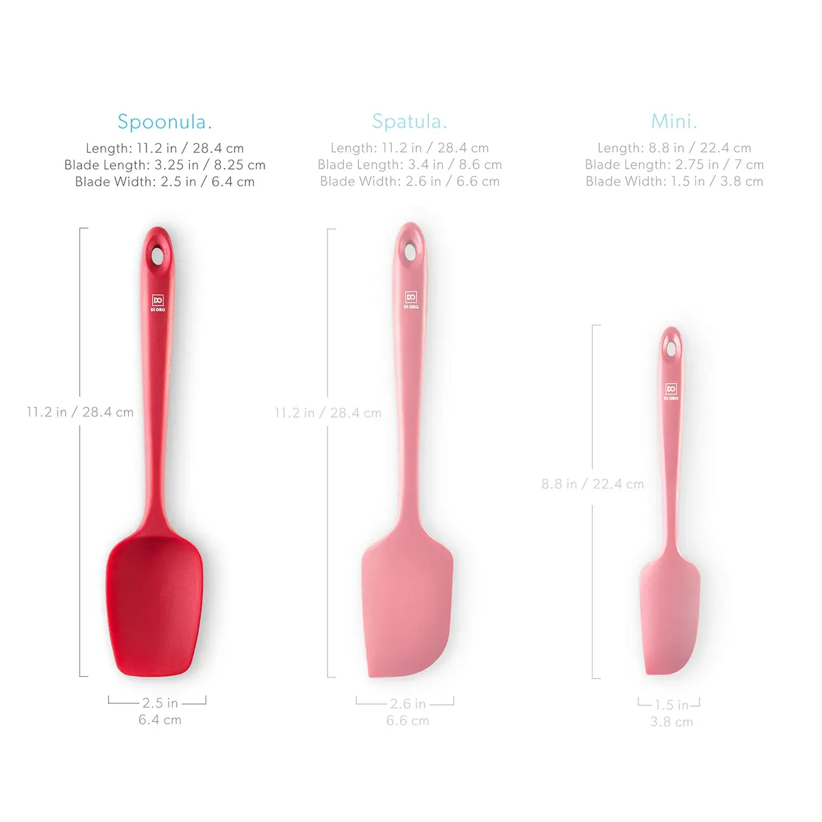 di Oro Silicone Spoonula - Spoon Spatula, 600°F Heat Resistant, Red | BPA Free Kitchen Utensil - view 7