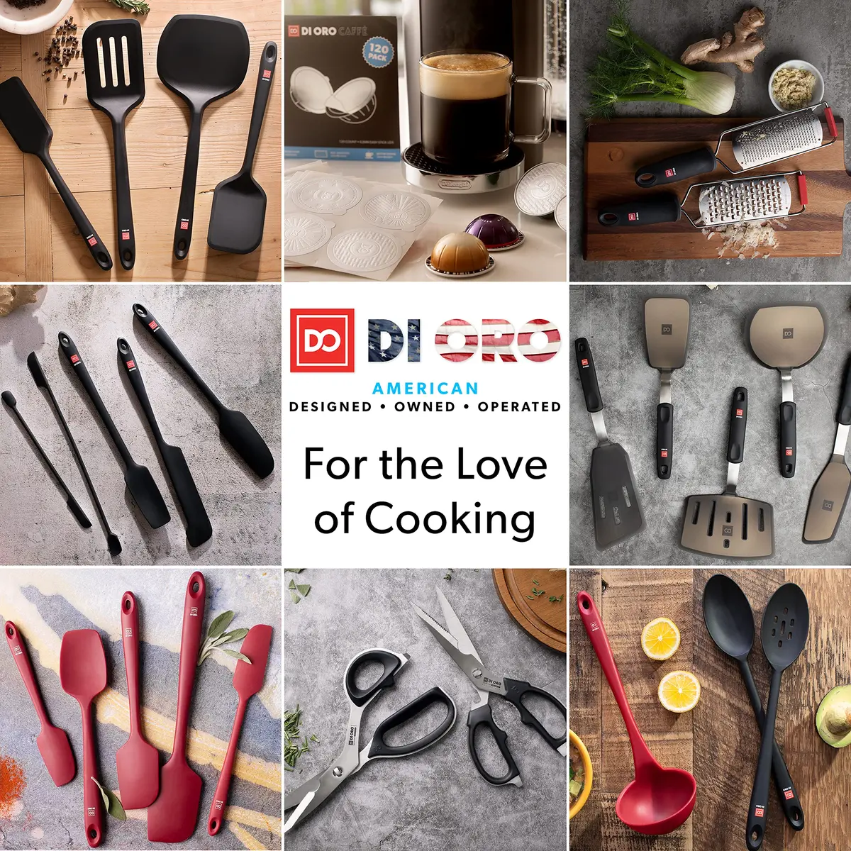 di Oro Silicone Spoonula - Spoon Spatula, 600°F Heat Resistant, Red | BPA Free Kitchen Utensil - view 8